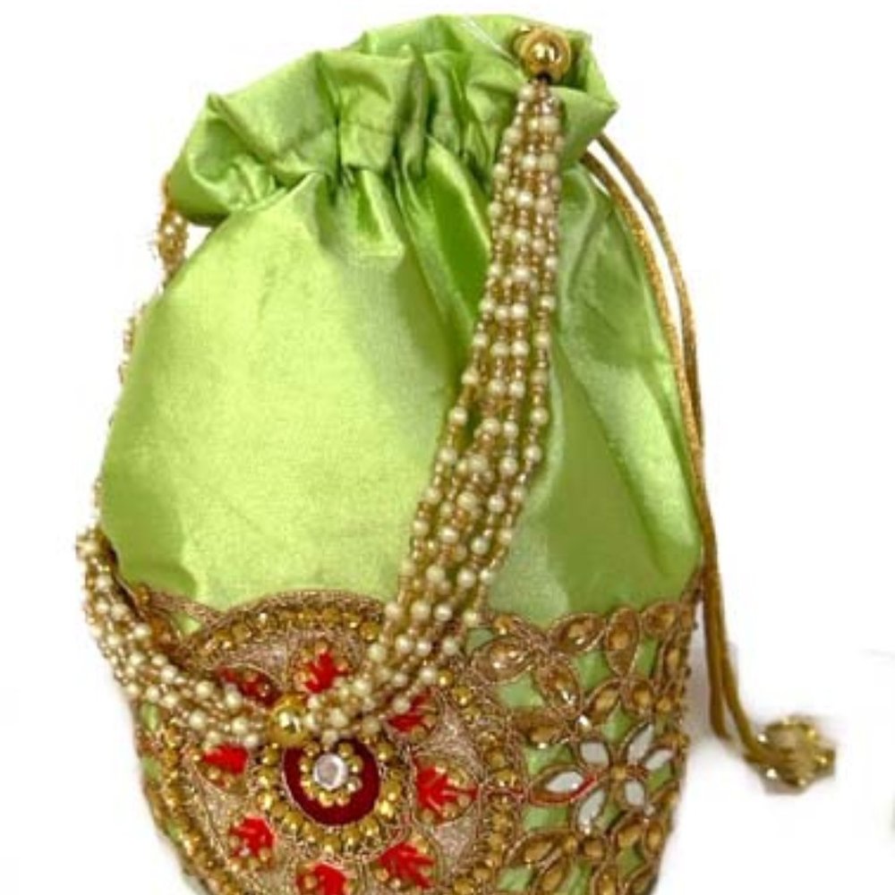 Beautiful Shiny Silk Fabric Clutch